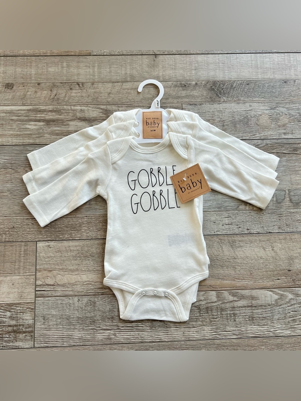 NWT Rae Dunn Thanksgiving Onesies 3-Pack Size 0/3 Months